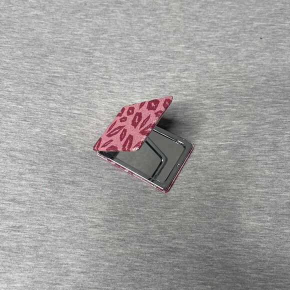 Pink Glitter Lips Rectangular Foldable Compact Pocket - Picture 9 of 10